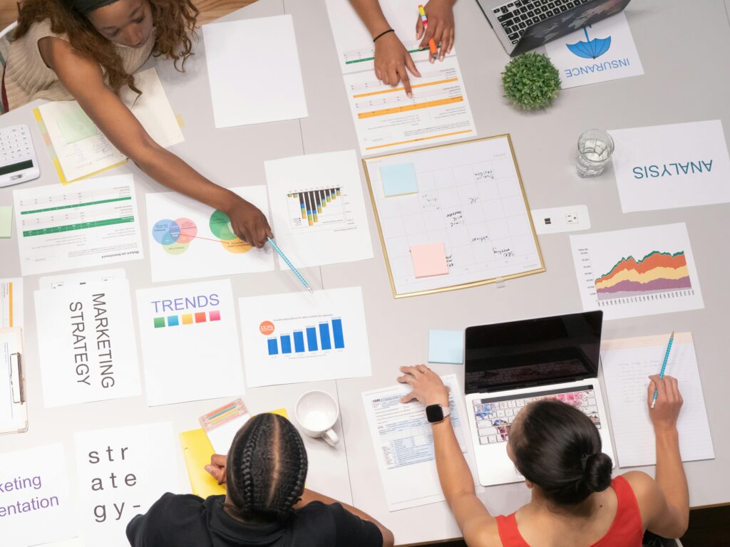 People working in a meeting