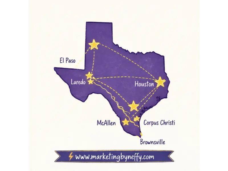 Border cities we serve - Laredo, McAllen, Brownsville, El Paso, San Diego